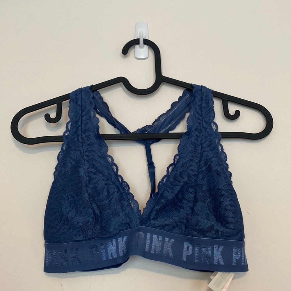 Pink Steel Blue Racerback Bralette